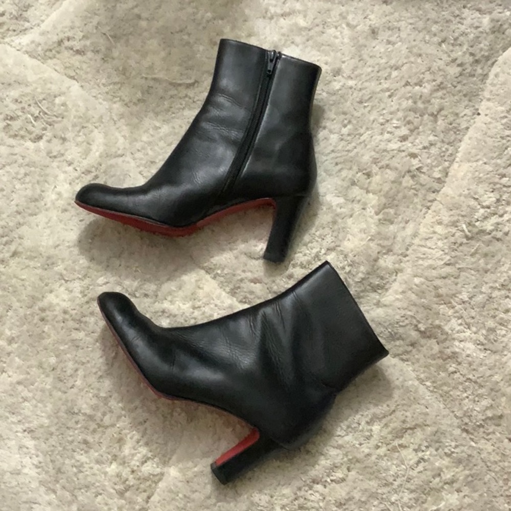 Christian Louboutin Black Booties Red Bottom 39